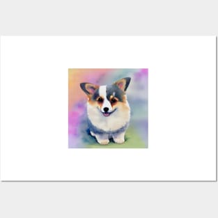 Cute Corgi Puppy Art 3 Posters and Art